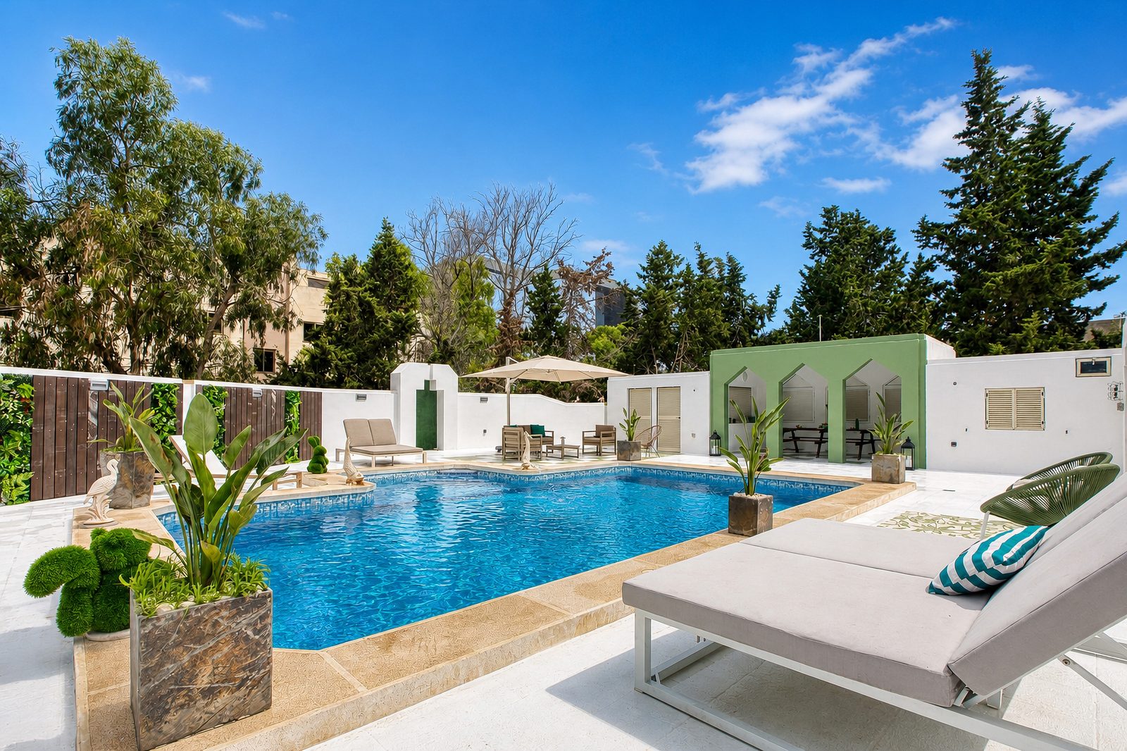 Pool and gardens
